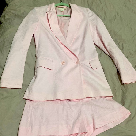 H&M Jackets & Coats Hm Baby Pink Set Shorts And Jacket Poshmark